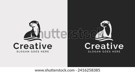 Elegant Meerkat Logo Design Presented in Black and White Color Variations