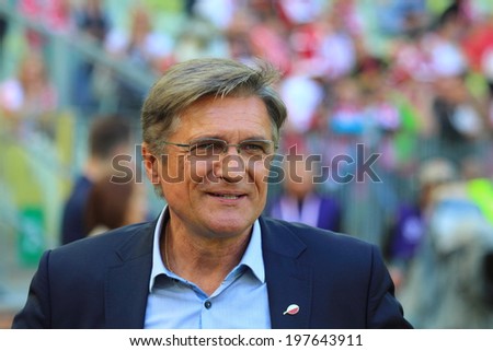 GDANSK, POLAND - JUNE 6: Adam Nawalka, current manager of Poland national football team before the football match between Poland and Lithuania on June 6, 2014 in Gdansk, Poland. Final result: 2:1