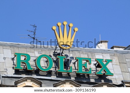 WARSAW, POLAND - AUGUST 15, 2015: Rolex office. Rolex is the largest single luxury watch brand, producing about 2,000 watches per day.