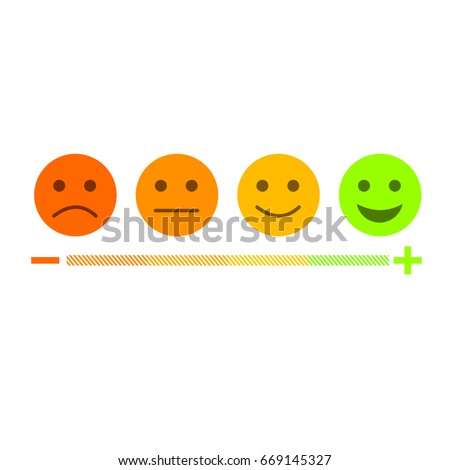 Feedback emoticon flat design icon set from negative to positive