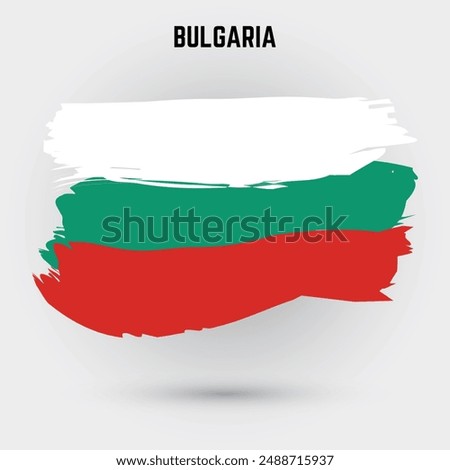 Bulgaria flag. Bulgaria Brush flag from brush strokes vector illustration isolated editable design for Bulgaria Liberation Day 3 March, flyer poster banner social media and websites.