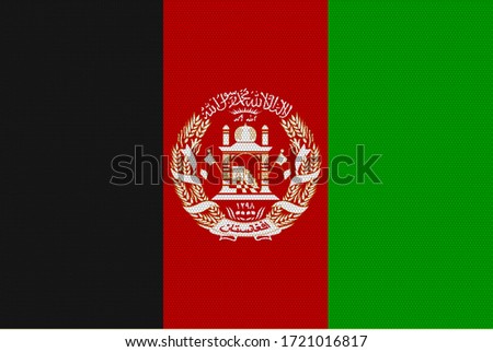 Afghanistan flag on nylon fabric texture. Vector illustration.