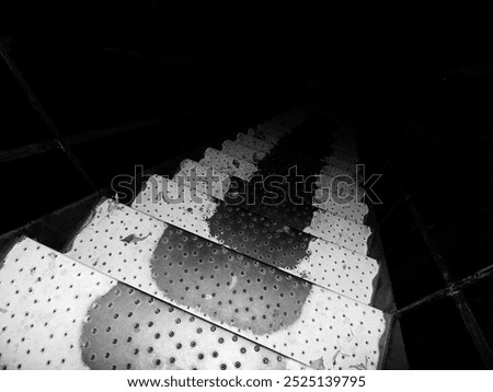Similar – Image, Stock Photo Exterior metal stairs in black and white