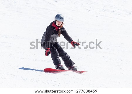 Model Jana in Ski resort Les Orres, Hautes-Alpes, France