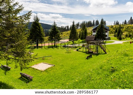 SMREKOVICA, SLOVAKIA - MAY 31: Views of the recreation area Smrekovica on the Velka Fatra National Park, Slovakia on May 31, 2015. Velka Fatra is a popular hiking and mountain biking area.