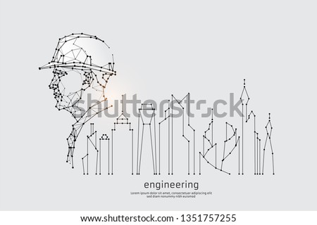 The particles, geometric art, line and dot of engineering.
abstract vector illustration. graphic design concept of construction.
- line stroke weight editable