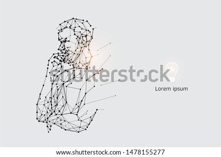The particles, geometric art, line and dot of human thinking.
abstract vector illustration. graphic design concept of creating.
- line stroke weight editable