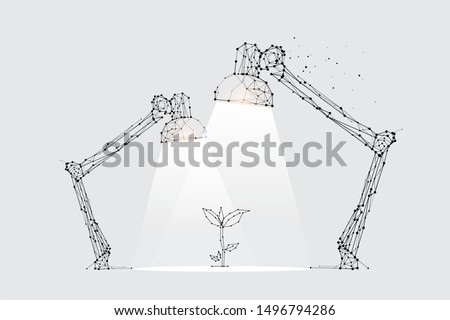 The particles, geometric art, line and dot of lamp lighting.
abstract vector illustration. graphic design concept of spot light.
- line stroke weight editable