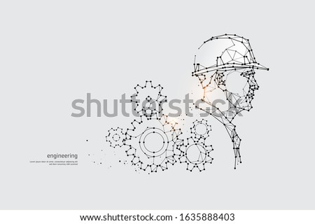 The particles, geometric art, line and dot of Engineering.
abstract vector illustration. graphic design concept of Technology.
- line stroke weight editable