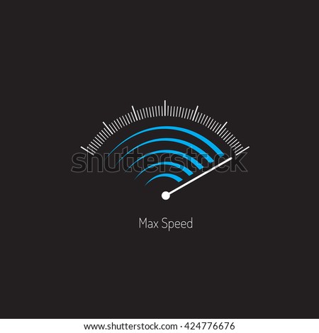 Symbol max speed meter. Blue and white gray colors. easy to communication. vector file