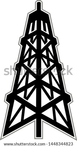 graphic silhouette design of an oil derrick or rig