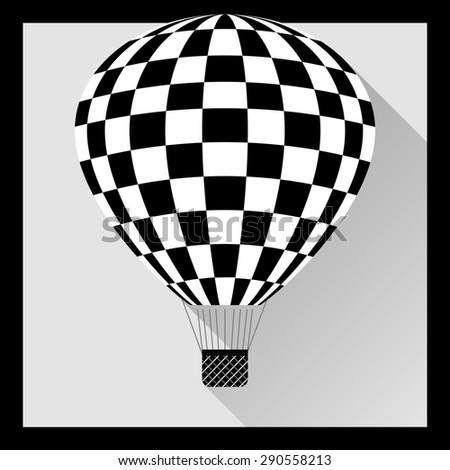 Hot air balloon in flat style - vector illustration