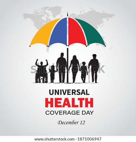 International Universal Health Coverage Day. December 12.  Template for background, banner, card, poster with text inscription. Vector illustration