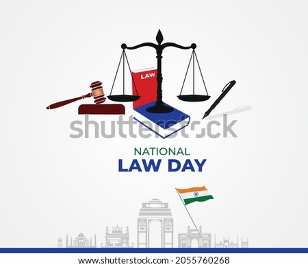 National law day. Constitution of India. November 26. Template for background, banner, card, poster. Vector illustration.