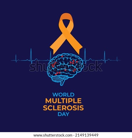 World Multiple Sclerosis Day. Orange ribbon concept. vector illustration. 商業照片 © 