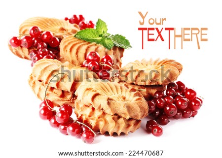 delicious waffle cakes with red currant