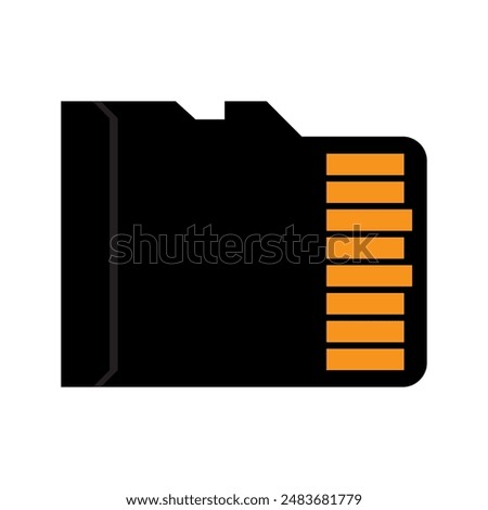 Memory sd card icon. Flash disk storage symbol. Media, photos, gigabytes, megabytes.