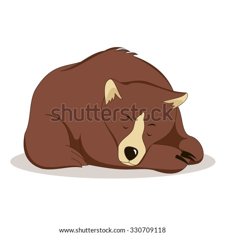 Sleeping Cartoon Bear Stock Vector 330709118 : Shutterstock