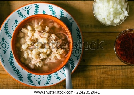 Similar – Image, Stock Photo Pozole typical mexican food