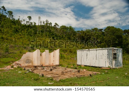 Abandoned logging area after the end of natural resources, southern Brazil.
