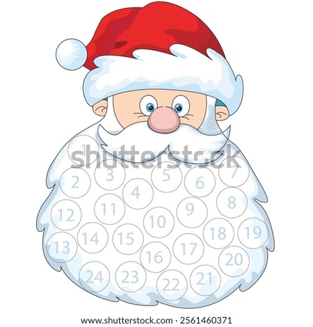 cute santa join the numbers kids worksheet