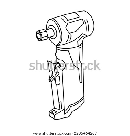 right angle dry grinder icon outline. right angle dry grinder logo. An illustration of right angle dry grinder. Perfect use for icon, logo, web, pattern, design, etc.
