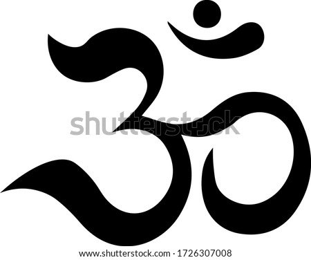 Om symbol vector black and white yoga hindu