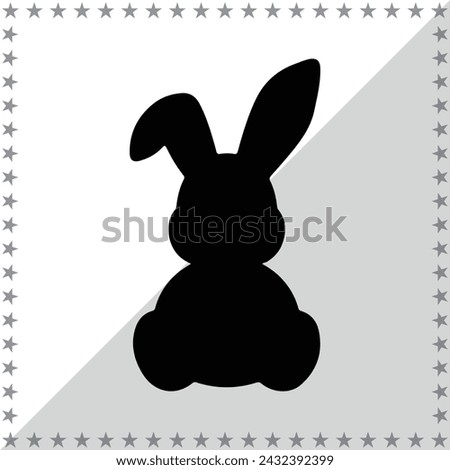 Easter Bunny silhouette, Easter Bunny Vector illustration, Easter Bunny isolated on white background																									