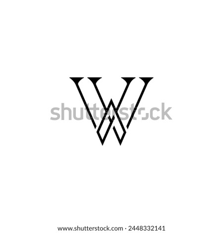 Outstanding professional elegant trendy awesome artistic black color. WA AW initial based Alphabet icon logo.