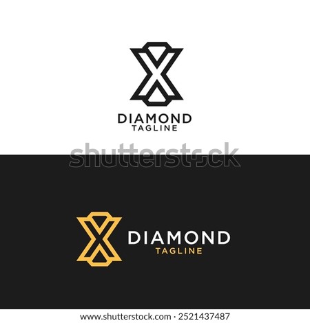 modern geometric letter X diamond jewelry logo design vector