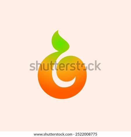 Orange fruit logo design Vector icon illustration design