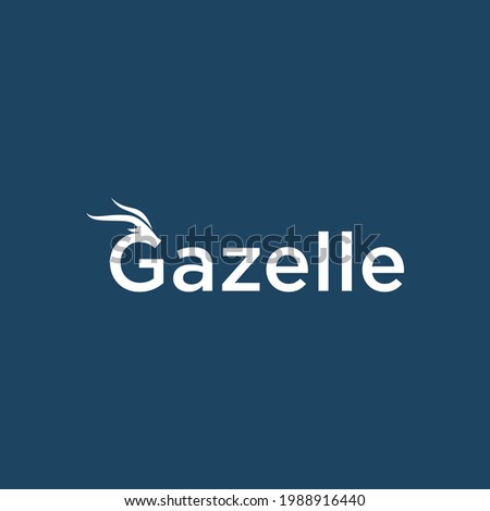 gazelle icon logo on blue background