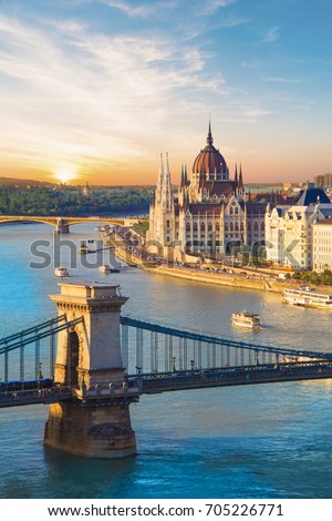 Similar – Image, Stock Photo View from Margaret Island of Budapest’s parliament building