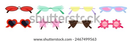 Similar – Image, Stock Photo Retro sunglasses in a retro disco set