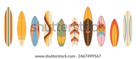 Similar – Image, Stock Photo Colorful surfboards on the beach