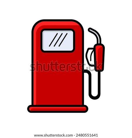 A vibrant illustration of a classic red fuel pump, capturing the nostalgia and simplicity of traditional gas stations.