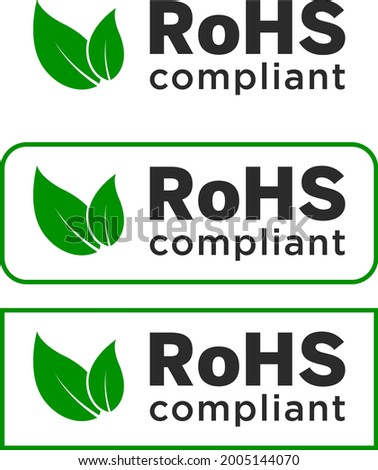 RoHs compliant logo with Vector Green Leaf eco friendly leavs icon or logo, couple leaf icon