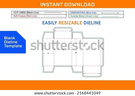 Custom Reverse Tuck  or (RTE) End folding box dieline template