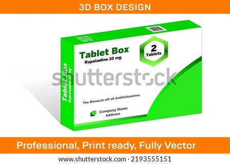 10 mg tablet Box (2 tablets) Packaging Design template