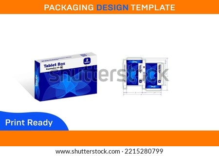 Tablet Box 10 mg (2 Tablet) packaging design template