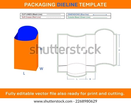 French Fry Box, Party Favor Box, Dieline Template SVG, Ai, EPS, PDF, DXF, JPG, PNG File