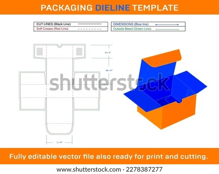 Indestructo tuck end Box, Dieline Template