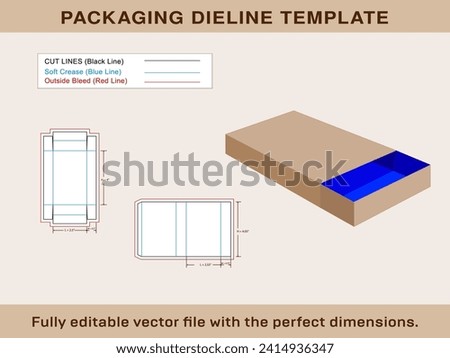 Match Box, Drawer box, sliding box, Dieline Template and 3d box, Vector File