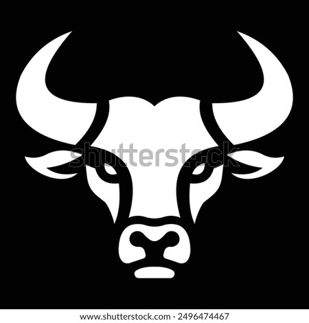 Vector bull face illustration. Clean and bold. Can be used for logo, branding, sticker, tattoo or t shirt design