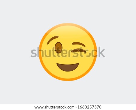 Vector illustration of emoji winking face