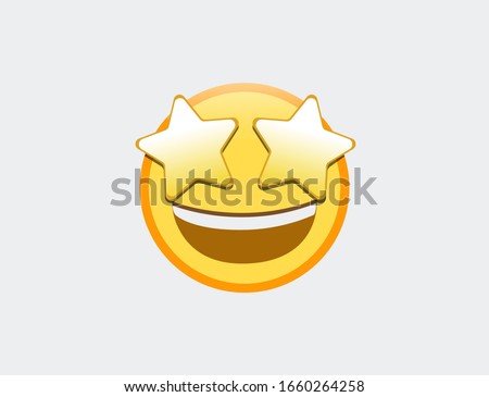 Vector illustration of emoji star struck