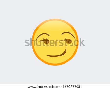 Vector illustration of emoji smirking face