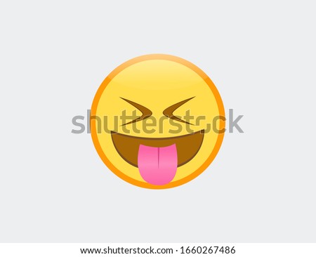 Vector illustration of emoji squinting face with tongue