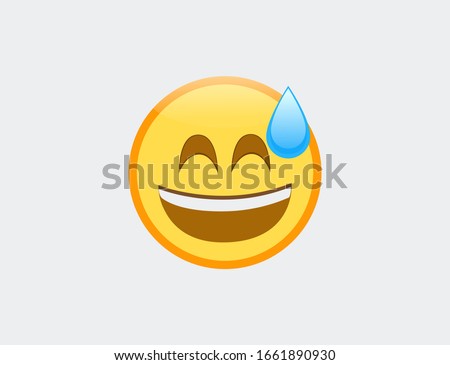 Vector illustration of emoji Grinning Face with Sweat
