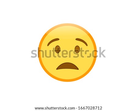 Vector illustration of Anguished Face emoji